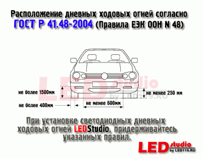 Дневные ходовые огни на VW Polo седан