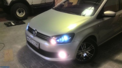 Биксенон своими силами на VW POLO седан. [ФОТО]