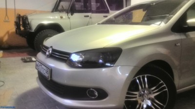 Биксенон своими силами на VW POLO седан. [ФОТО]