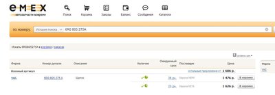 Номера запчастей и цены на них, оригинал и не оригинал