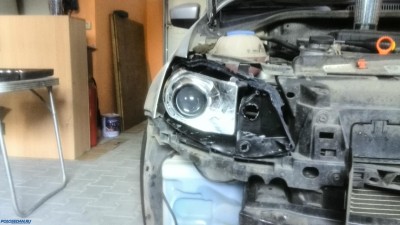 Биксенон своими силами на VW POLO седан. [ФОТО]