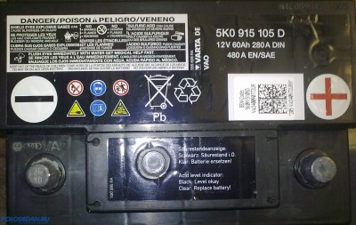 Аккумулятор в VW Polo седан