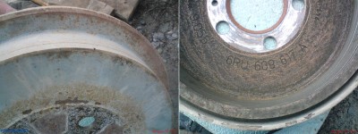 Задние тормозные колодки и барабаны (диски) для VW Polo.
