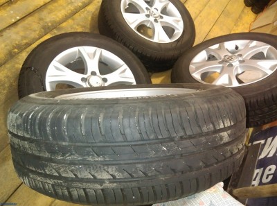диски replika 5*100 r15 et38 + шины continental 195/65