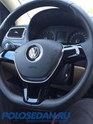 Череповец. Кожаный скошенный руль на VW с подушкой